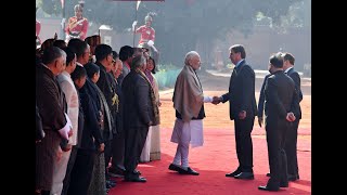 President Kovind, Pm Modi Receive Brazil President Bolsanaro At Rashtrapati Bhavan