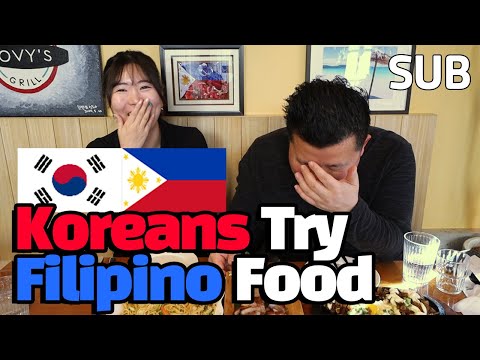 Koreans Try Filipino Food For The First Time - Pancit Canton, Sizzling Sisig, Liempo / Hoontamin