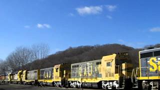 BNSF funeral train with ATSF GP30s, GP35s, and LAJ CF7s