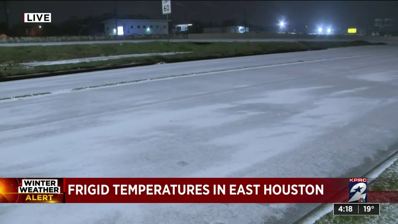 Frigid temperatures in east Houston