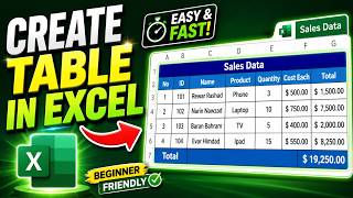 How to Create a Table in Excel (Spreadsheet Basics) || Create a table in Excel