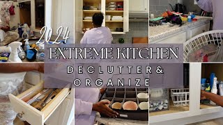 *2024* KITCHEN DECLUTTER \& ORGANIZE || CLEAN WITH ME || EXTREME CLEANING MOTIVATION 2024