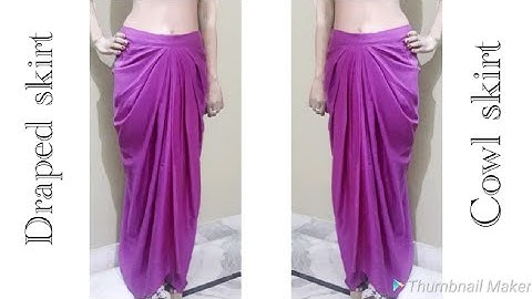 Draped/Cowl skirt cutting and stitching | Dhoti style trendy skirt making | Dhoti dress tutorial |