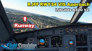 【MSFS2020】Inibuilds A320 V2でRJFF VIS Approachに挑戦。
