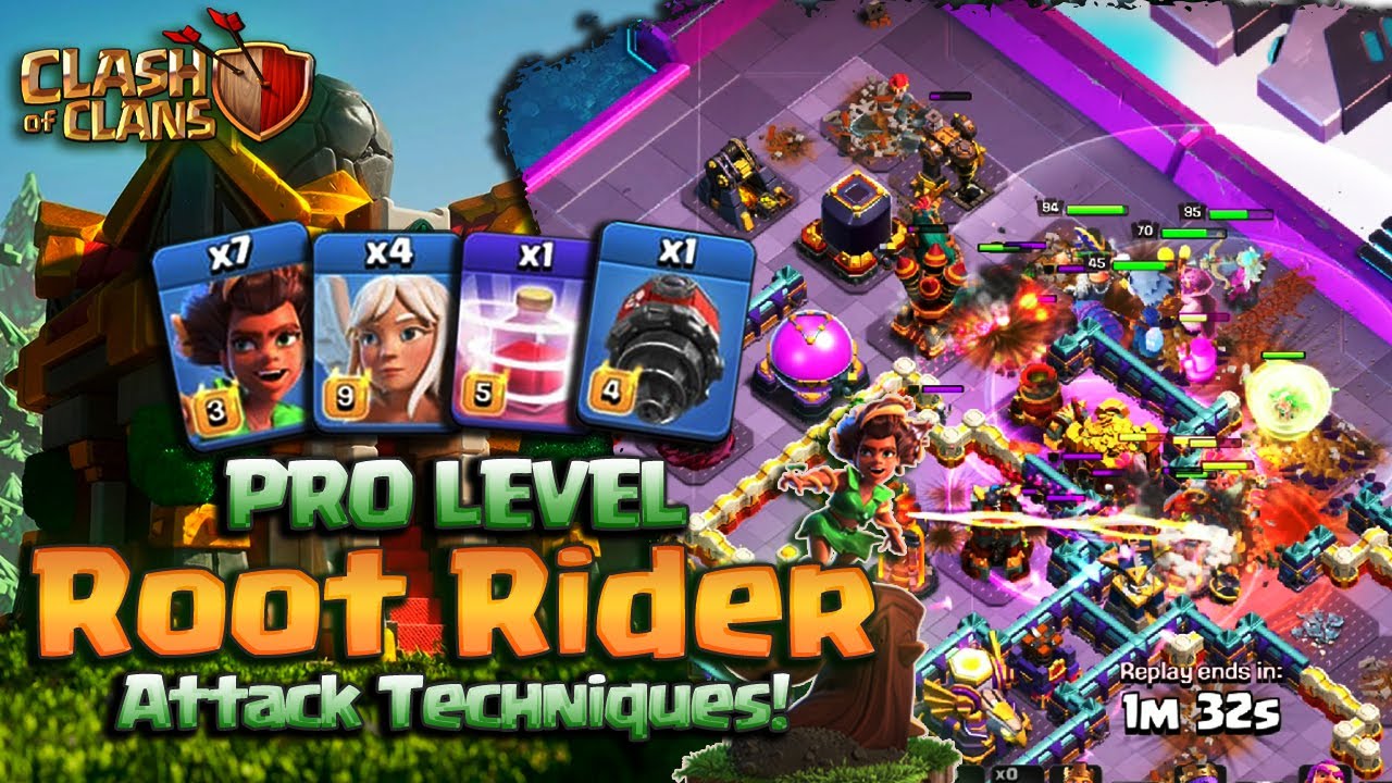 Root Rider Max Level Max Out Town Hall 16 with Root Rider: Pro-Level Attack Techniques! # ...