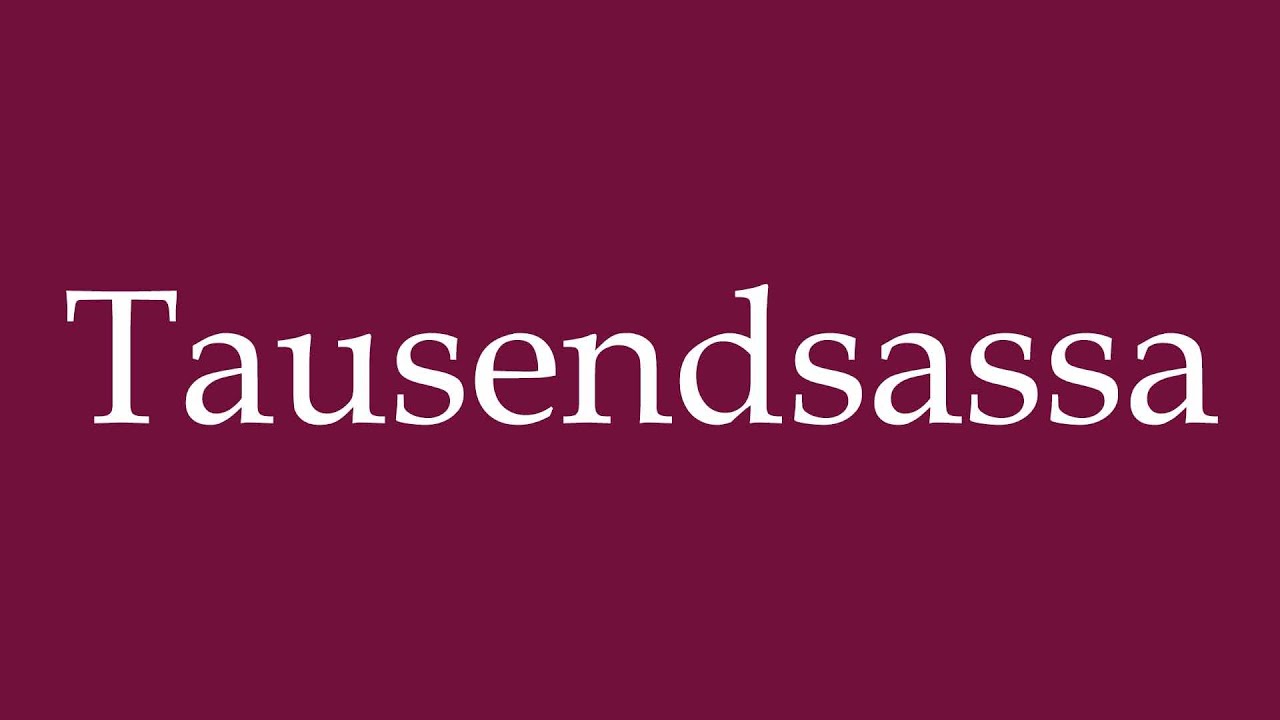 How to Pronounce ''Tausendsassa'' (Jack of all Trades) Correctly in German