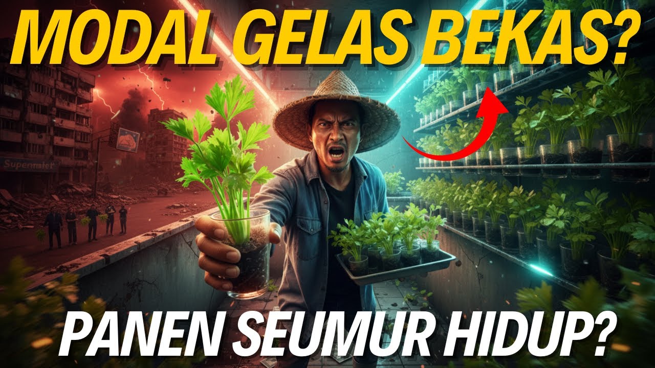 LAHAN SEMPIT JADI ATM DAPUR? 🌿 Tanam Seledri di Gelas Kopi (Panen Tiap Masak)‼️