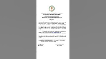 TGPSC GROUP 2 ,4TH SPELL CERTIFICATE VERIFICATION DETES 2025