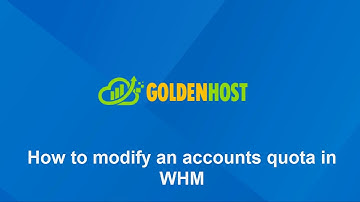 WHM Tutorial! How to modify an accounts quota in WHM