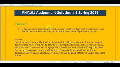 Phy 101 assignment Solution 2019