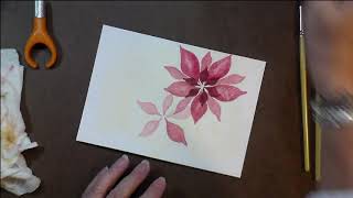 Watercolor Poinsettia Card Front Part 2