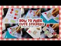 How to make cute stickers🌷🍄#diy #craft #homemade #stickers #easy #youtubeshorts