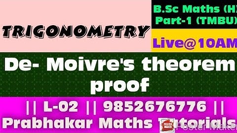 #DeMoivresTheorem #Trigonometry #BScPart-1 #L-02  #TMBU #Paper-1 #Group-C