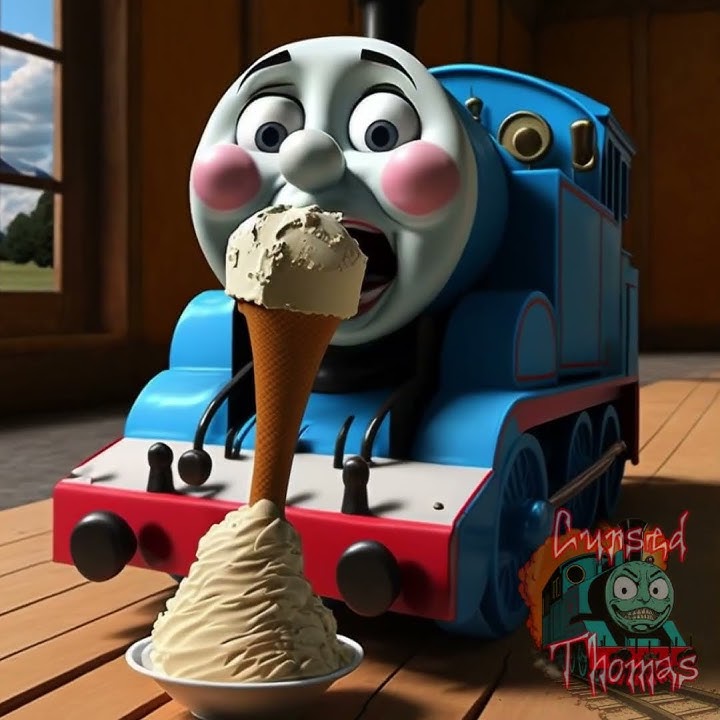 ICE CREAM Eating Thomas The Tank Engine Train #funny #shorts #cursedthomas