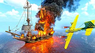 Old Pirate Ship vs Warplane | Epic Destruction Battle | Teardown
