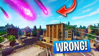 We Were Wrong About The Tilted Towers Meteor In Fortnite Scary Meteor Noise In The Sky
