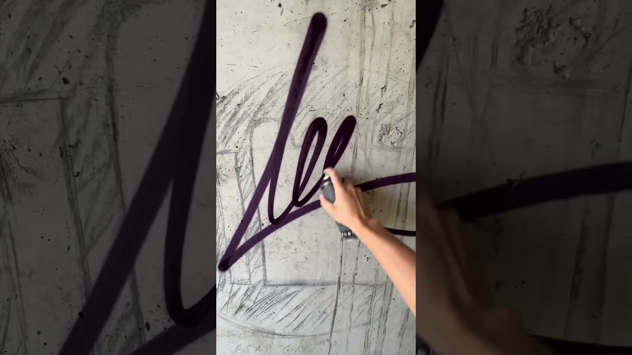 One line GRAFFITI tag with MONTANA skinny cap level 2 and ARTON spray paint