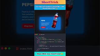 Cool Pepsi Card Animation Using HTML & CSS | Glassmorphism Effect 🔥 #html #css #frontend #animation