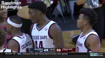 Robert Williams Texas A&M vs Ole Miss/1.16.18/Highlights/18pts 9reb 3blk