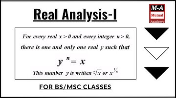 Theorem: For every +ve real x and every +ve integer n, there exist a real y such that y power n = x