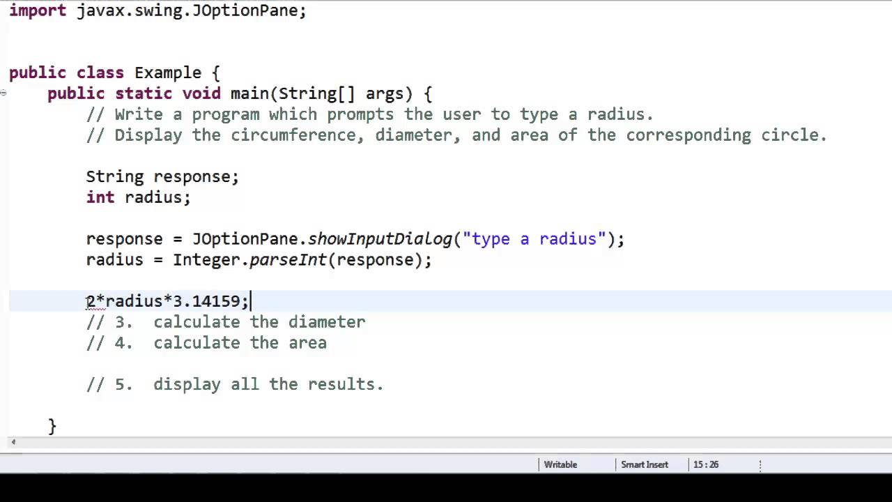 Simple Java Program Example