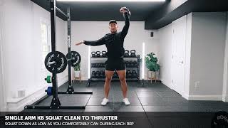 Single Arm KB Squat Clean to Thruster