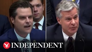 Matt Gaetz and Christopher Wray have a testy exchange about the FBI