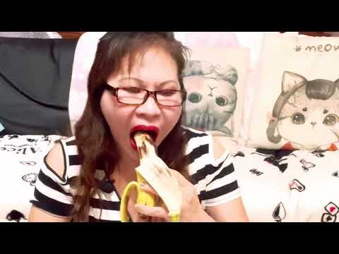ASMR Banana Eating With Chocolate Cream Intense Mouth Sounds || Dilaan mo banana ko challenge 🍌🍌🍌
