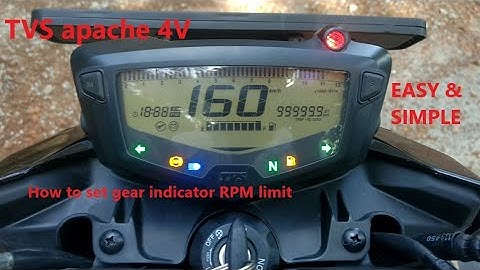 Problem Solved  TVS Apache RTR 4V  HOW to change RPM limit of Gear change indicator