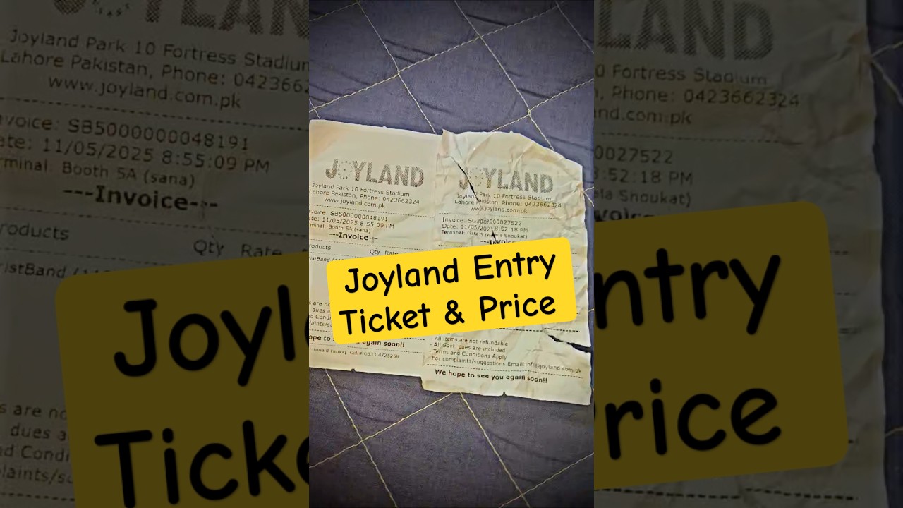 Entry Ticket And All Rides Price in Joy Land Lahore