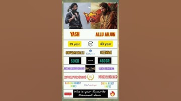 Yash vs allu arjun comparison video 💥#yash#alluarjun #trending #shorts#southindianmovies #tollywood