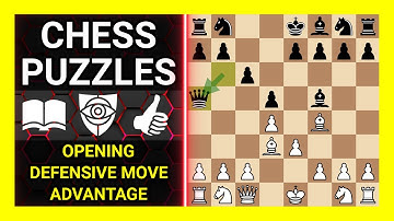 Chess Puzzles to Practice. Themes: Opening, Defensive move, Advantage. Learn Chess