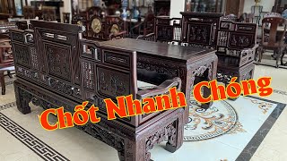 CHÁY HÀNG Mẫu Trường Kỷ Huế Cổ Đồ Đại 3 Món Gỗ Gụ Hàng VIP - Đồ Gỗ Mai Toàn