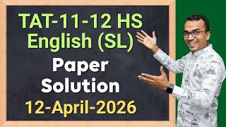 TAT-HS Std.11-12 ENGLISH 12-4-26 Paper Solution | Full Textbook LIVE REVISION | Harsh Barasiya