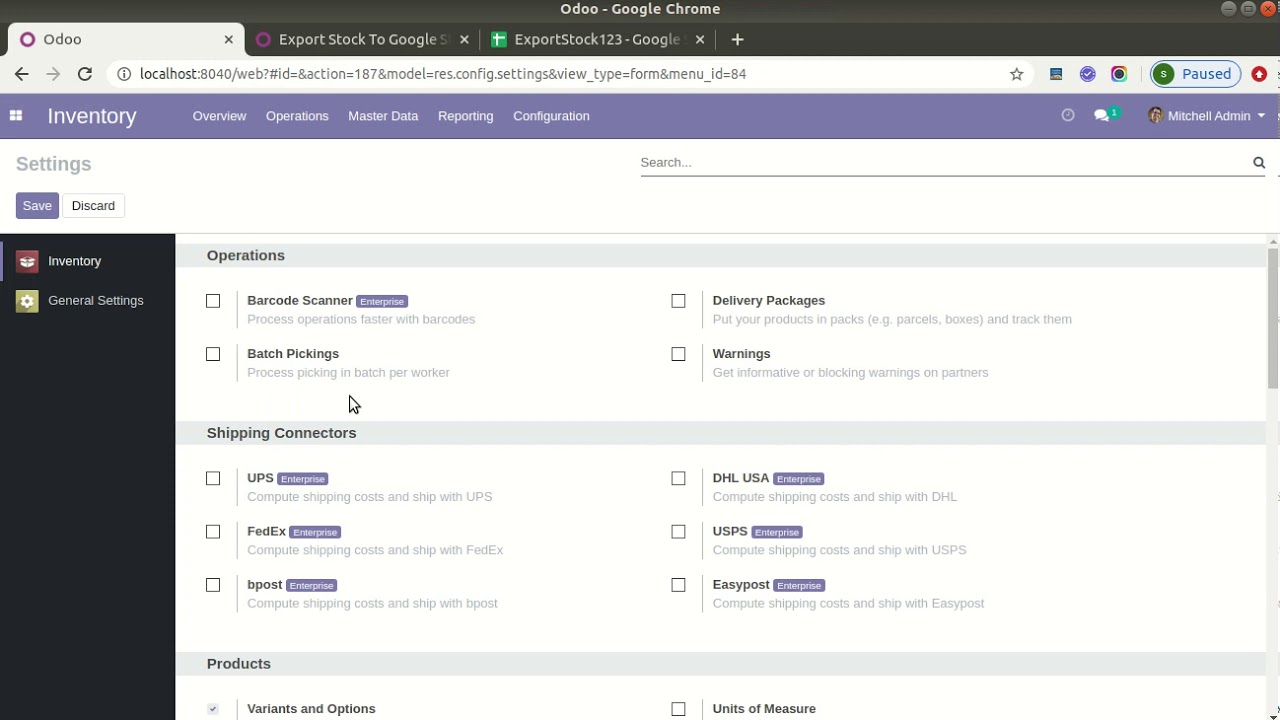 Export Product Stock To Google Sheet Odoo - YouTube