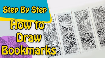 STEP BY STEP | How to make Zentangle Bookmarks #art #trending #bookmarkpainting #bookmark #zentangle