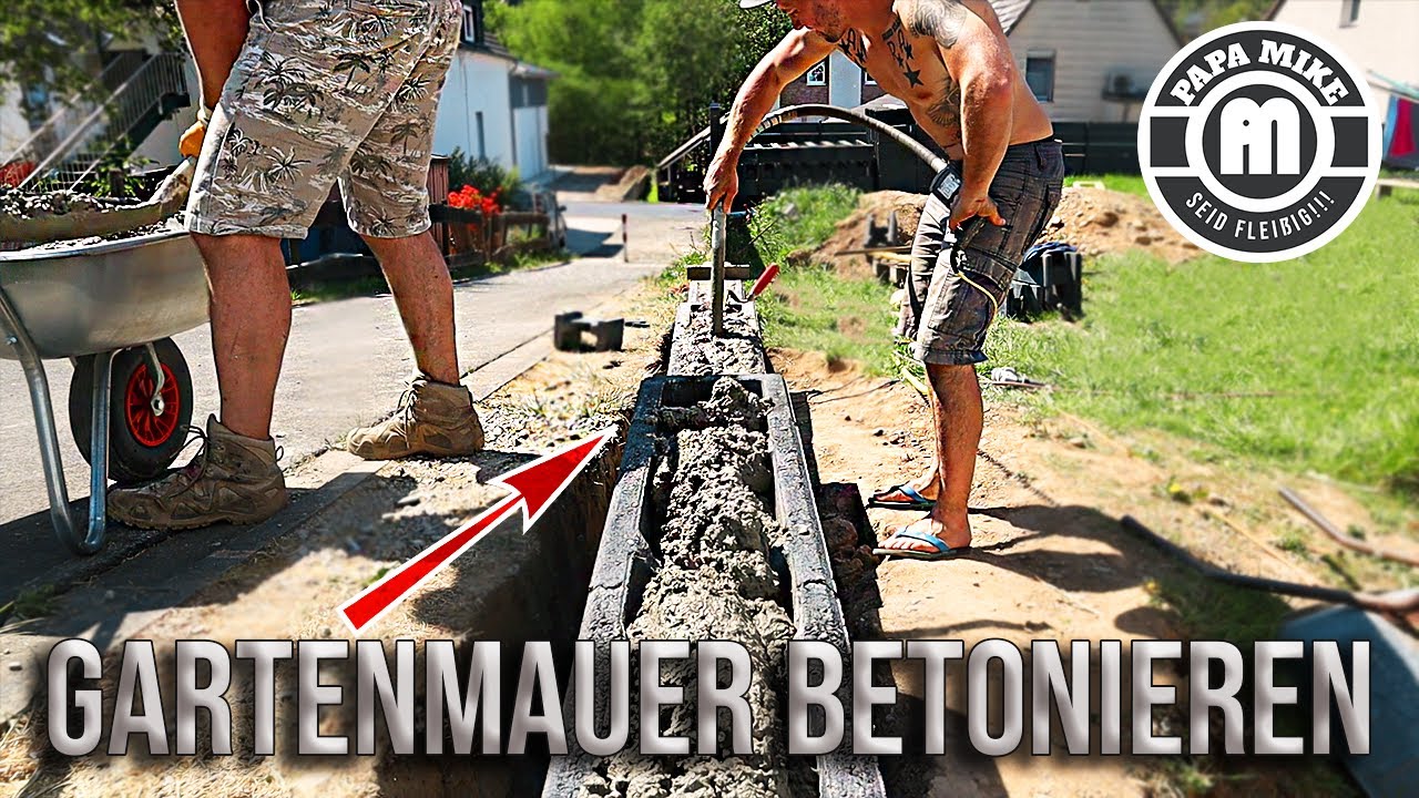 Richtig Gartenmauer selber bauen aus Hohlsteinen!