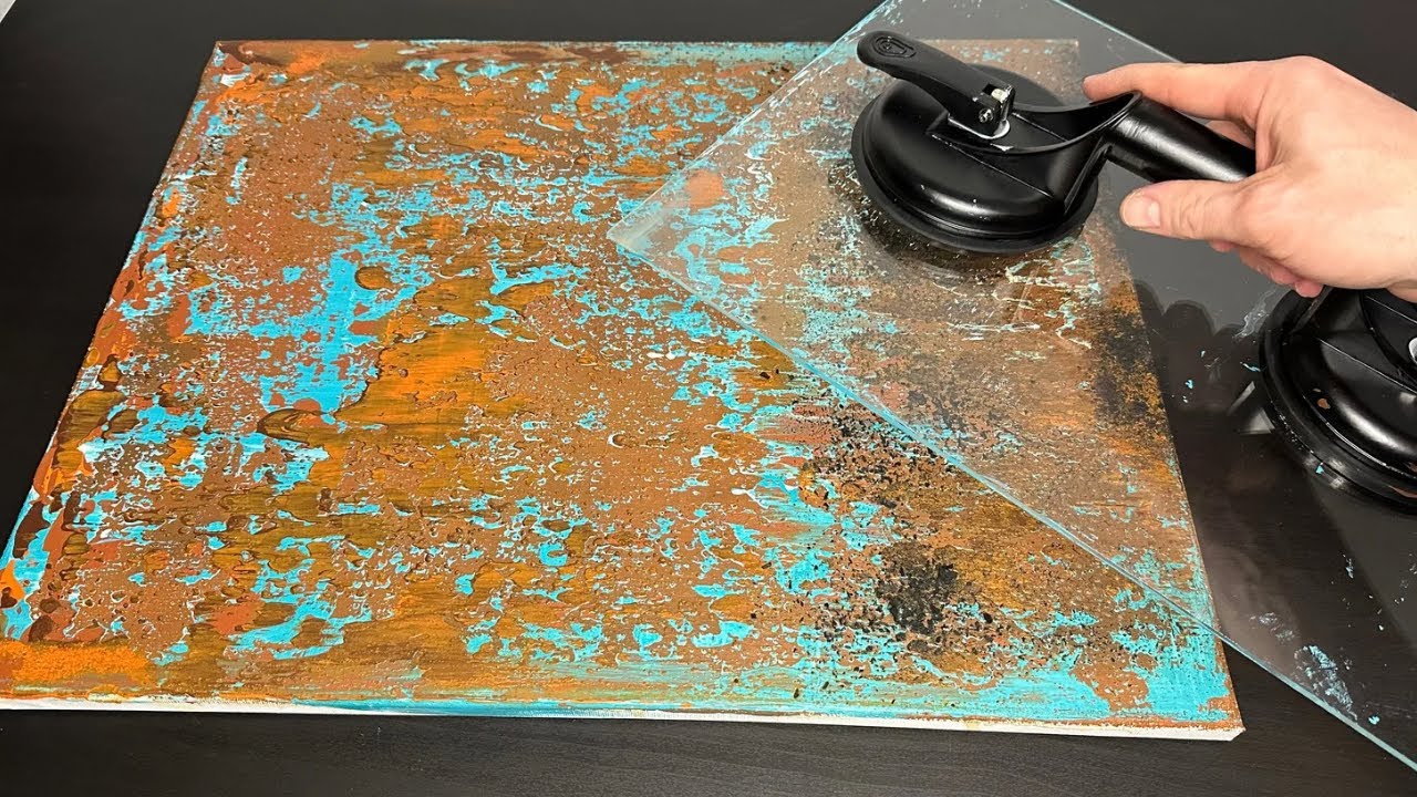 Abstrakte Acrylmalerei Rakeltechnik | DIY ART. | spannende Strukturen herstellen | abstract art