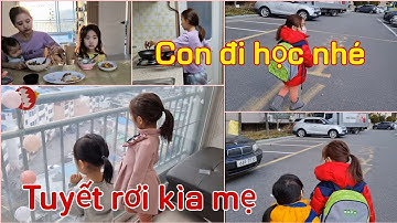 |Vlog 32| Buổi Sáng Của 4 Mẹ Con. Lần Đầu Thấy Tuyết Rơi| Suzy Family- Cuộc Sống Hàn Quốc