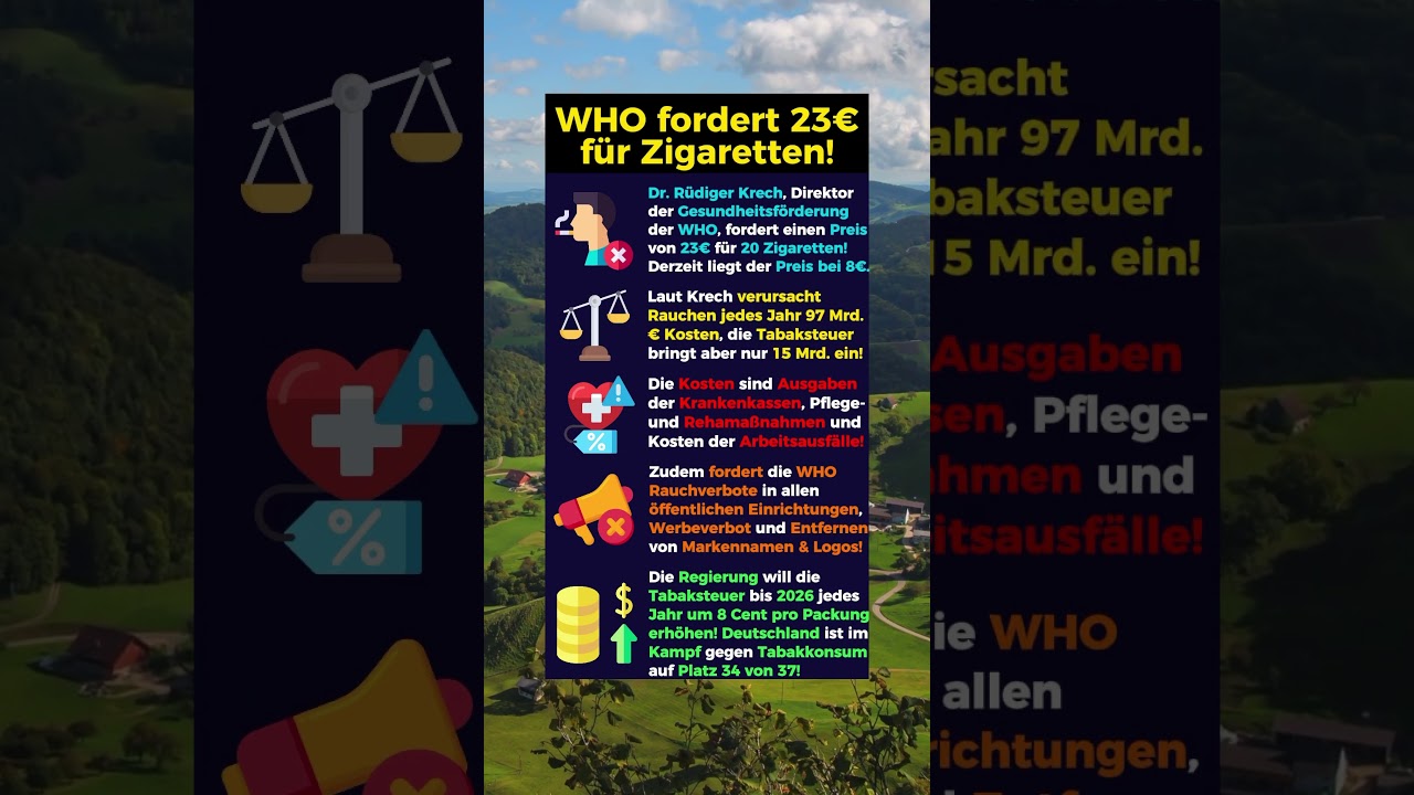 WHO fordert 23€ für Zigaretten!