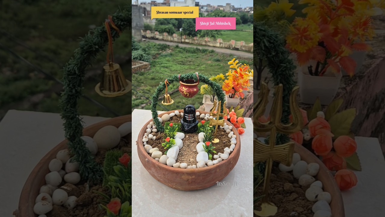 How to Make Shivling Garden for Sawan Somwar | Shravan DIY Idea 🙏#trending #shorts