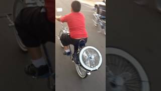 Cruising on. Lowrider bikes