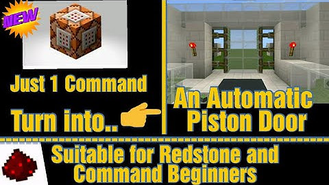 Make a Piston Door with a Command Block [NO lever,pressure plate,button]✔