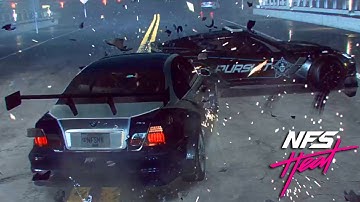 NFS Heat - BMW M3 GTR Level 5 Heat Police Chase With Most Wanted 2005 Pursuit Theme