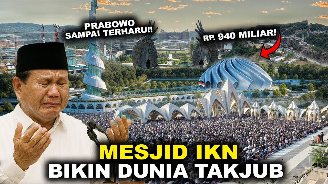 SEDUNIA DI BIKIN MELONGO! Prabowo Terharu & Bangga Sholat Id di Masjid Rp940 Miliar di IKN