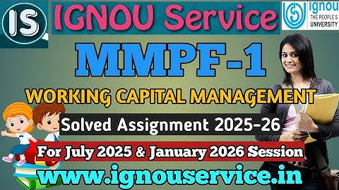 IGNOU MMPF-1 Solved Assignment 2025-26 For July 2025 and January 2026 Session