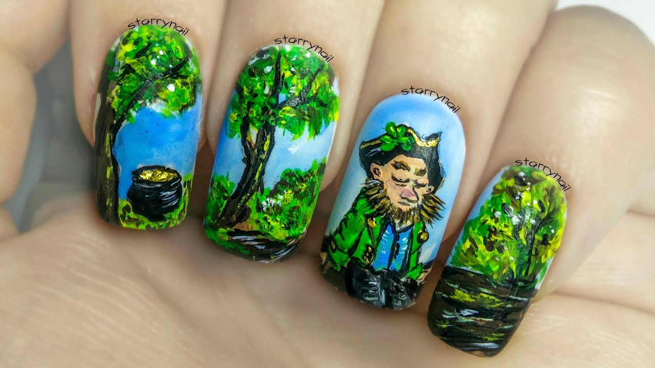 Leprechaun Nail Art for St. Paddy's Day - wide 2