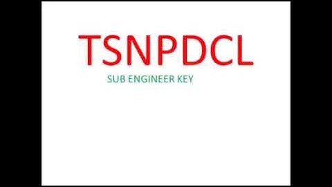 TSNPDCL Sub Engineer key part 4