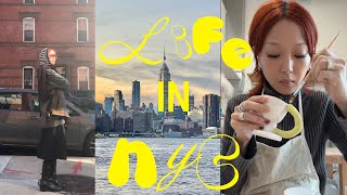 last year in my 20's living in nyc vlog | turning my apt into a cafe, pottery, unique dining in bk