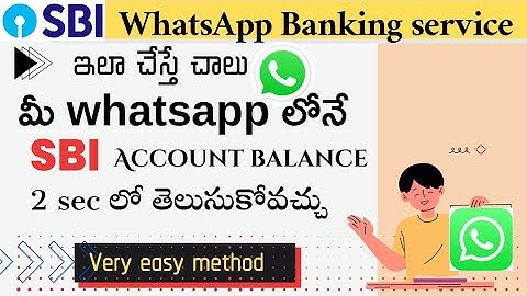 "Step-by-Step Guide: SBI WhatsApp Banking Registration 2022"|sanjeev btech